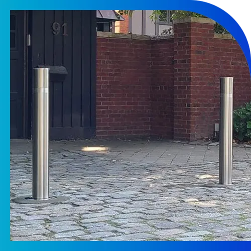 Home Driveway with 2 Bollards